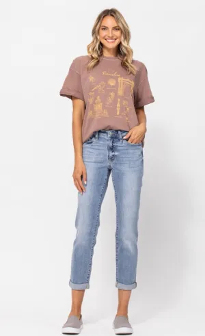 Mid-Rise Boyfriend Jeans