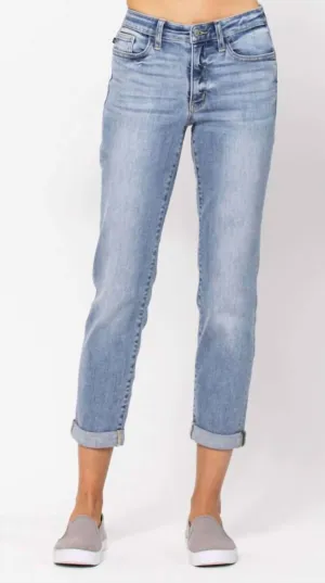 Midrise Boyfriend Jeans In Bleach Wash