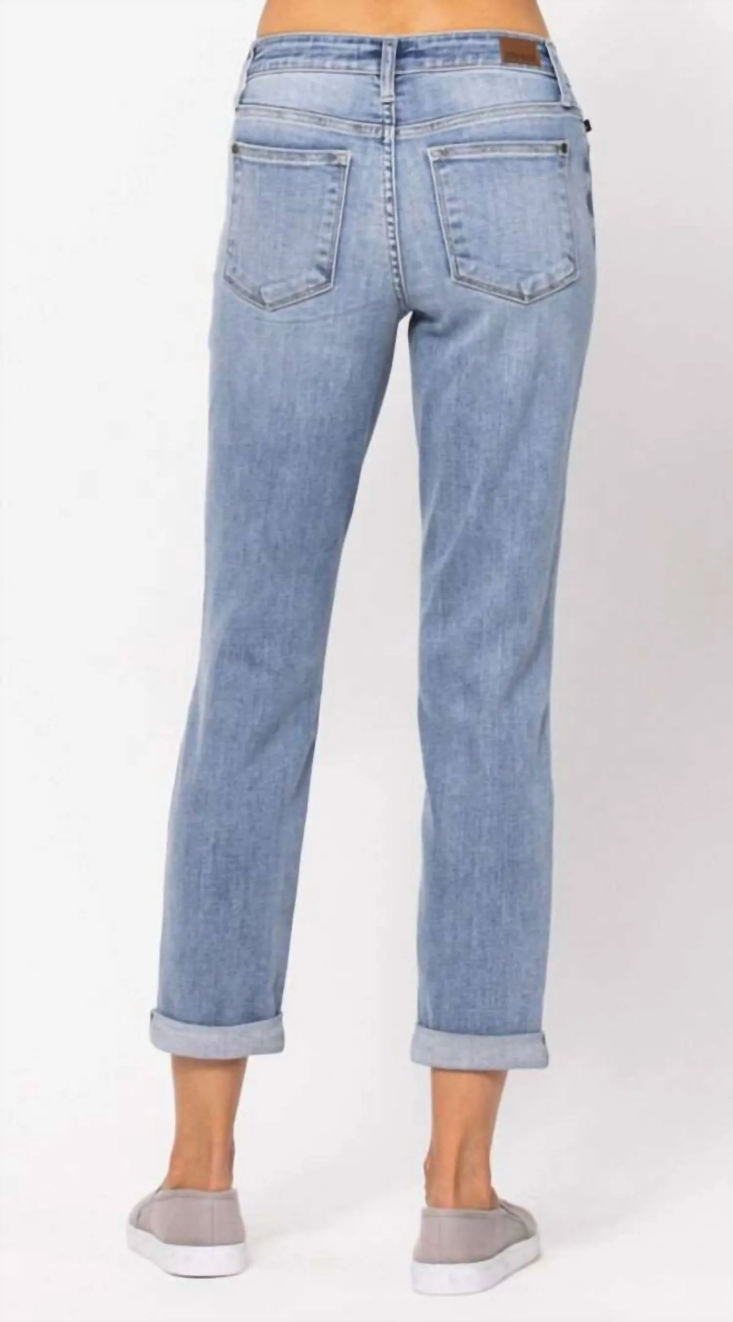 Midrise Boyfriend Jeans In Bleach Wash