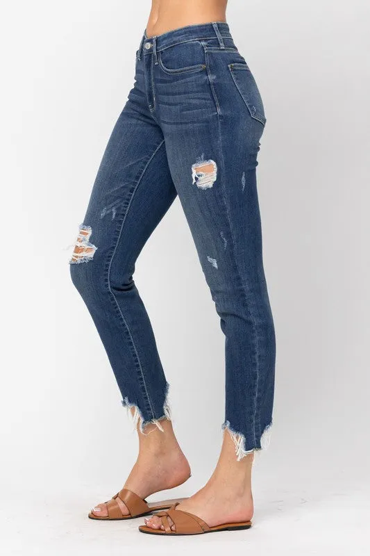 Midrise Shark Bite Slim Fit