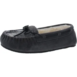 Minnetonka Womens Lodge Trapper Suede Slip On Moccasins