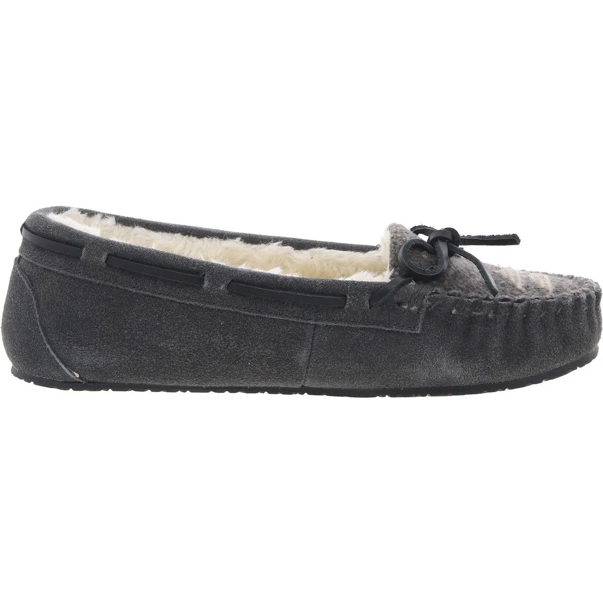 Minnetonka Womens Lodge Trapper Suede Slip On Moccasins