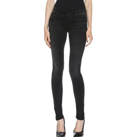 Mother Denim The Looker Black Skinny Jeans in Destroyed Ride Womens Size 24