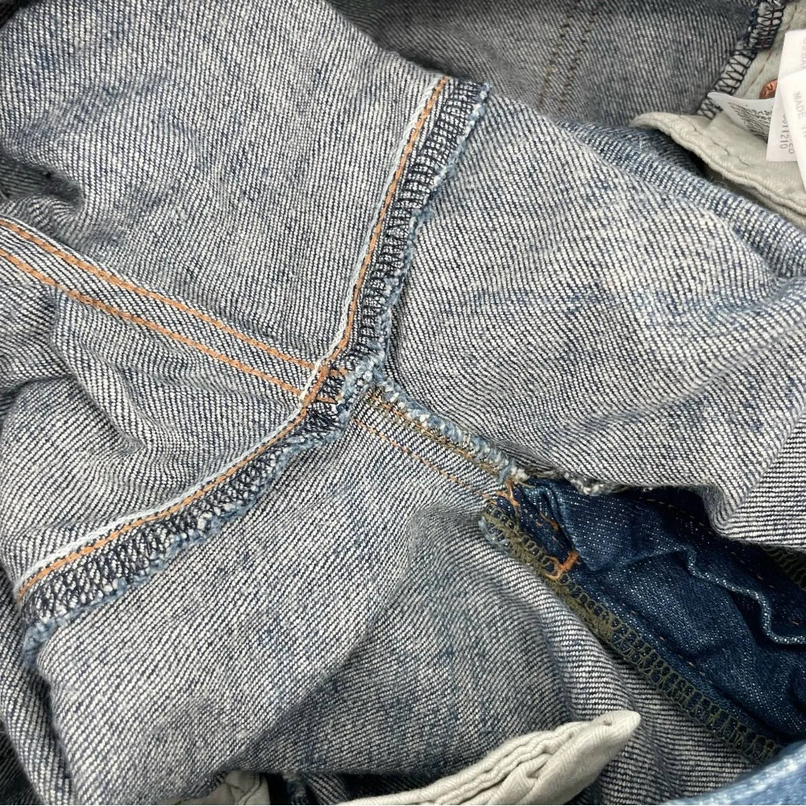 Moussy Glendele Skinny Jeans in Blue 29 Distressed Raw Chewed Hem Style 025DAC12-2111 Size 29