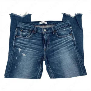 Moussy Glendele Skinny Jeans in Blue 29 Distressed Raw Chewed Hem Style 025DAC12-2111 Size 29