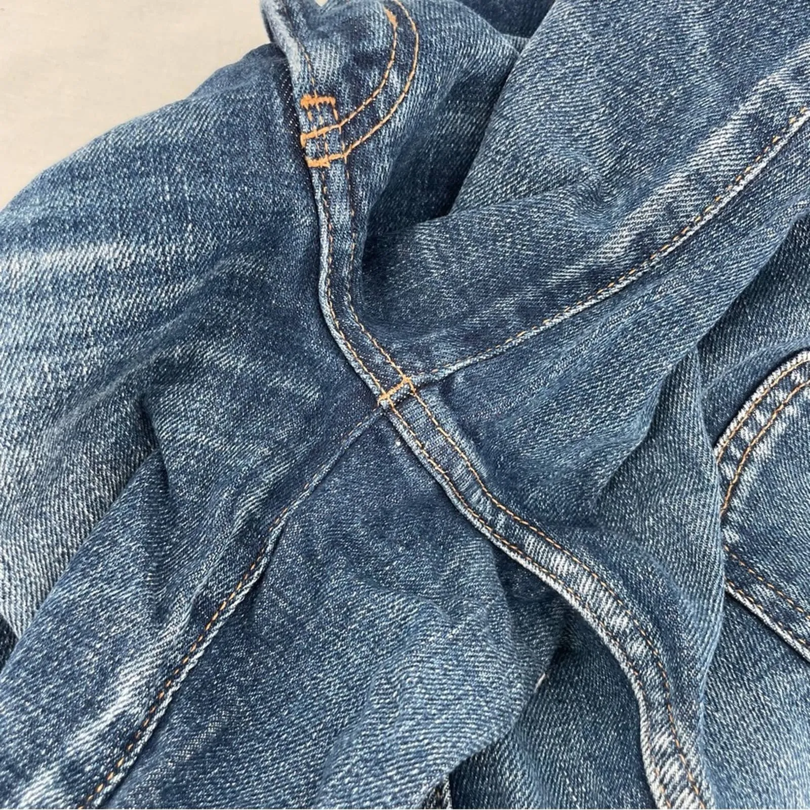 Moussy Glendele Skinny Jeans in Blue 29 Distressed Raw Chewed Hem Style 025DAC12-2111 Size 29