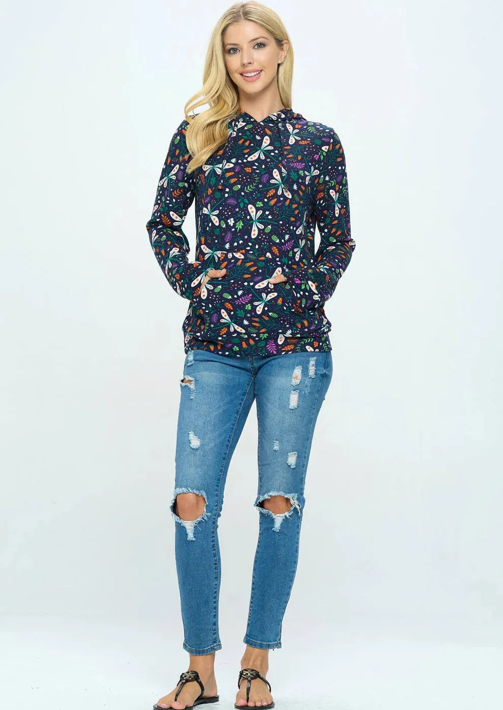 Navy Dragonfly Hoodie