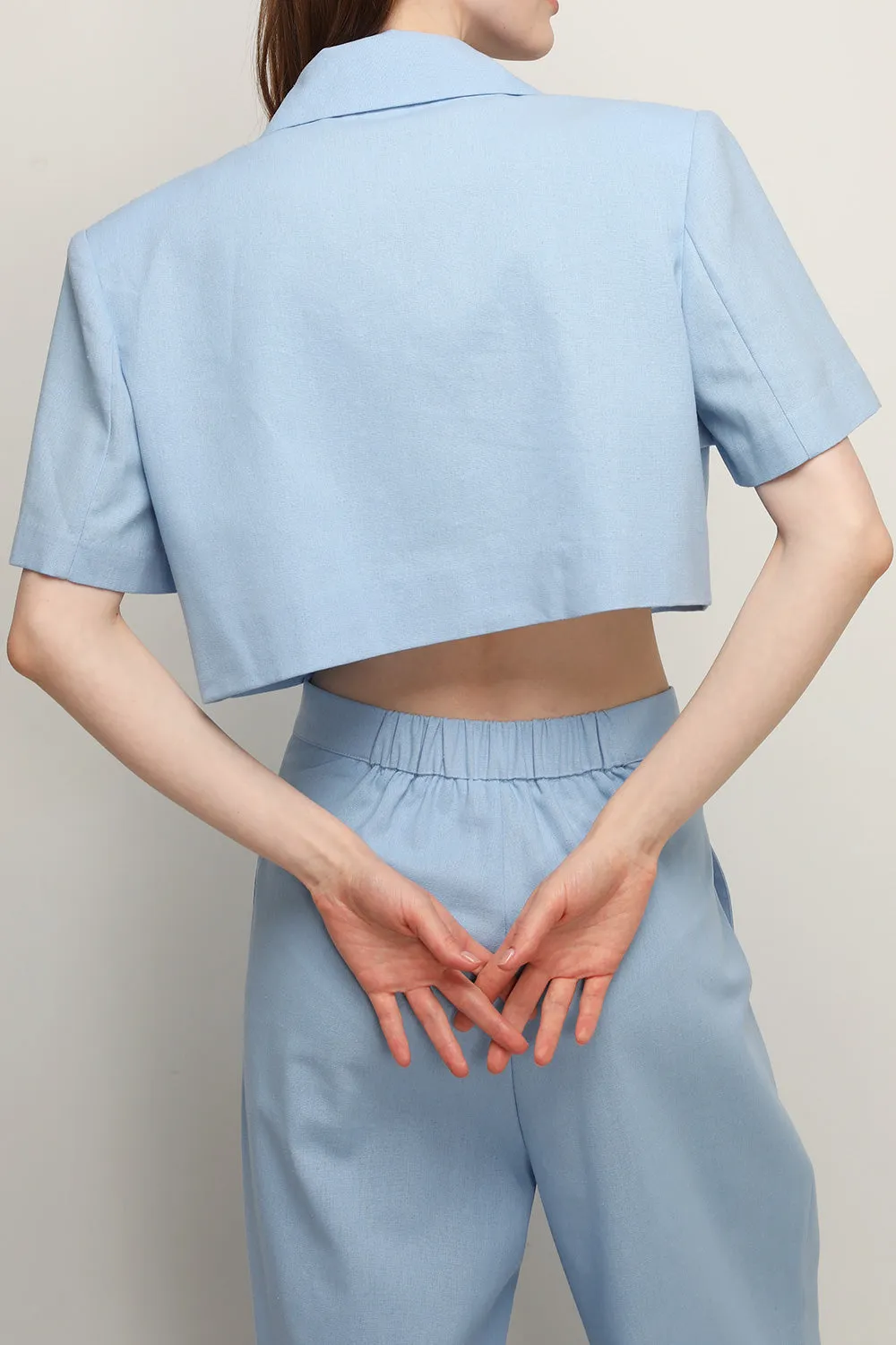 Nova Cropped Linen Blazer