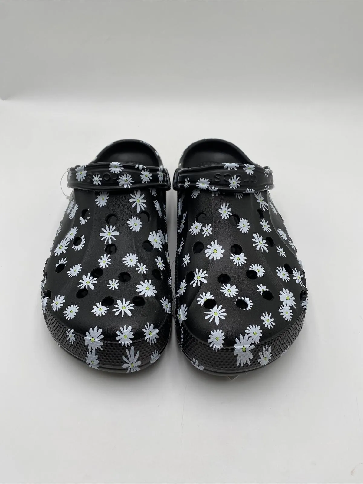 NWOB Crocs Adult Baya Seasonal Printed Clogs Black/White Size 13M - Very Good