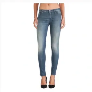 NWT IRO Blue Skinny Jeans with Faded Wash and Stretch Fabric size 28