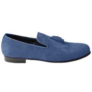 Obeeze Handmade  Blue Casual Suede Loafer