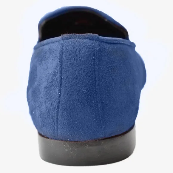 Obeeze Handmade  Blue Casual Suede Loafer