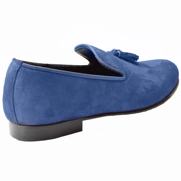 Obeeze Handmade  Blue Casual Suede Loafer