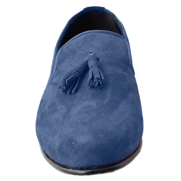 Obeeze Handmade  Blue Casual Suede Loafer