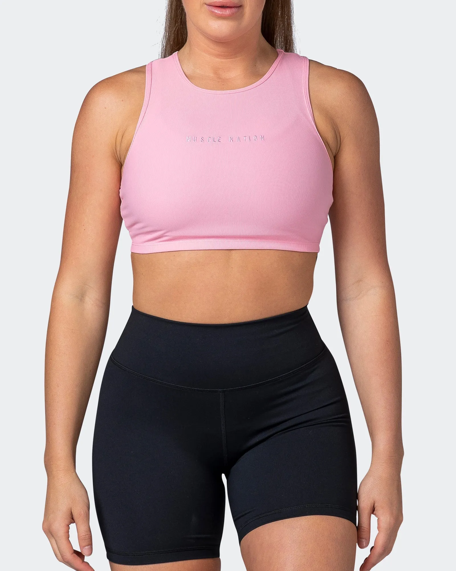 Off Duty Rib Cropped Tank - Strawberry Pink