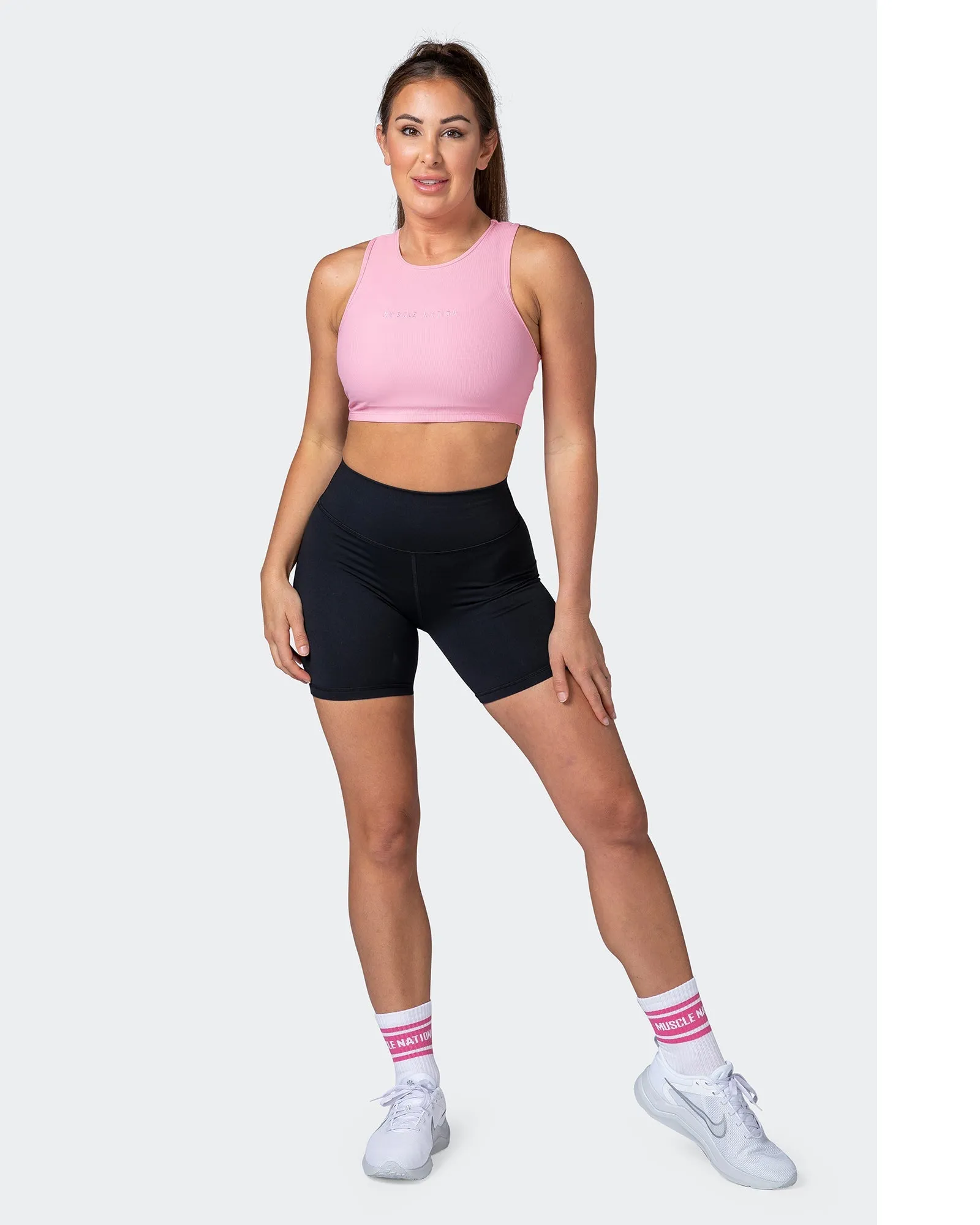 Off Duty Rib Cropped Tank - Strawberry Pink