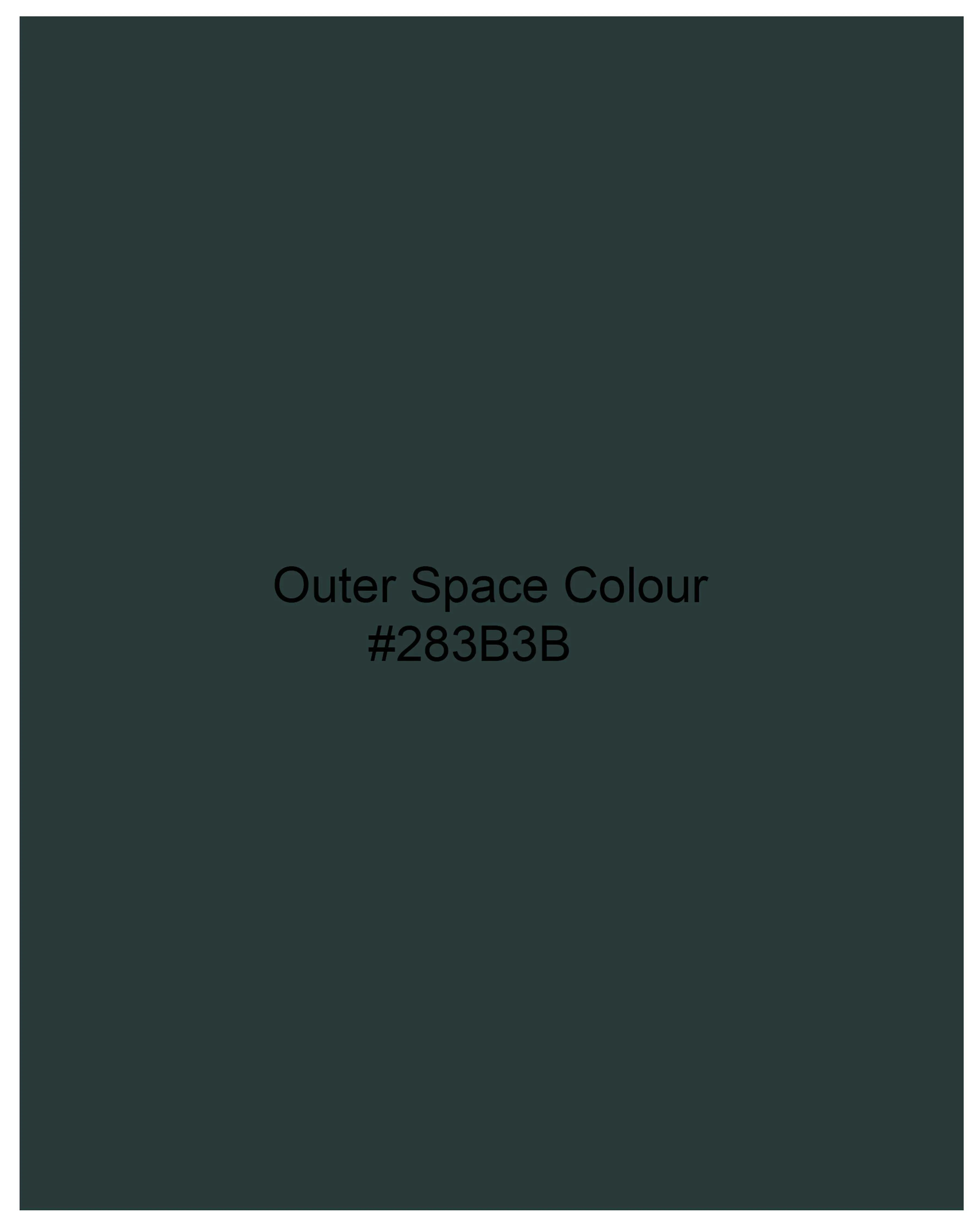 Outer Space Green Double-Breasted Pure Wool Blazer