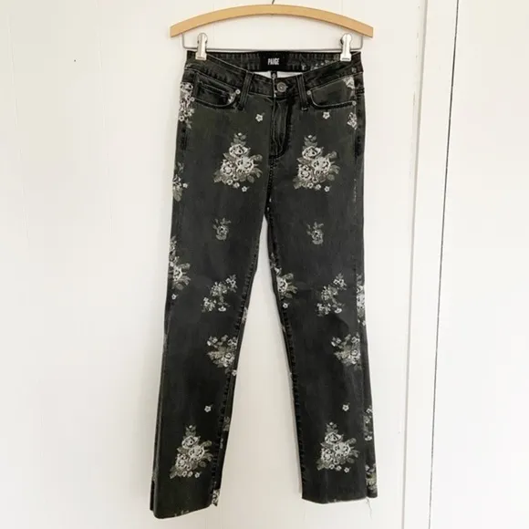 PAIGE Hoxton Straight floral-print high-rise jeans
