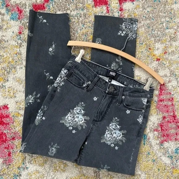 PAIGE Hoxton Straight floral-print high-rise jeans