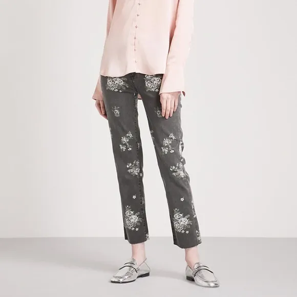 PAIGE Hoxton Straight floral-print high-rise jeans