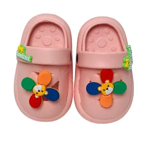 Pink Pinwheel Slip on Clogs, Summer/Monsoon all season Footwear for Toddlers & Kids