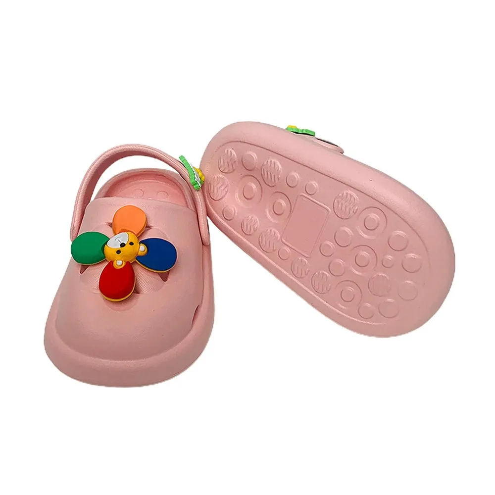 Pink Pinwheel Slip on Clogs, Summer/Monsoon all season Footwear for Toddlers & Kids