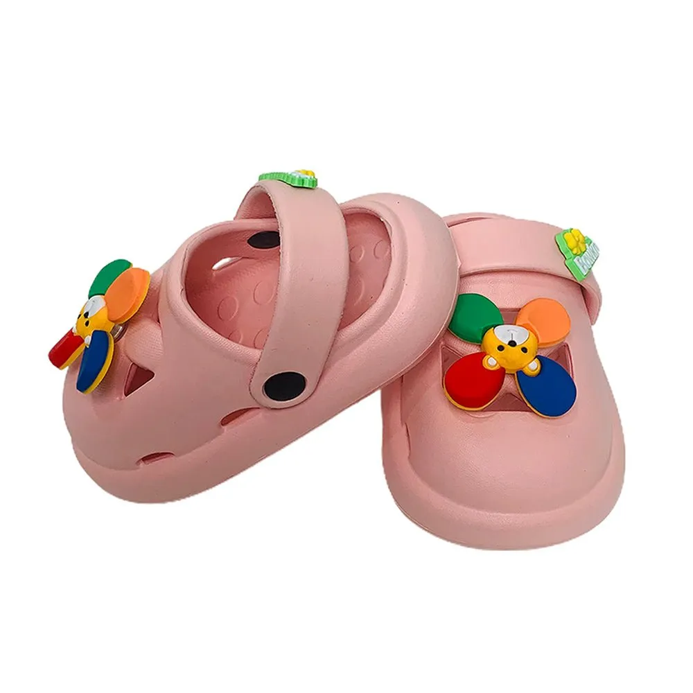 Pink Pinwheel Slip on Clogs, Summer/Monsoon all season Footwear for Toddlers & Kids