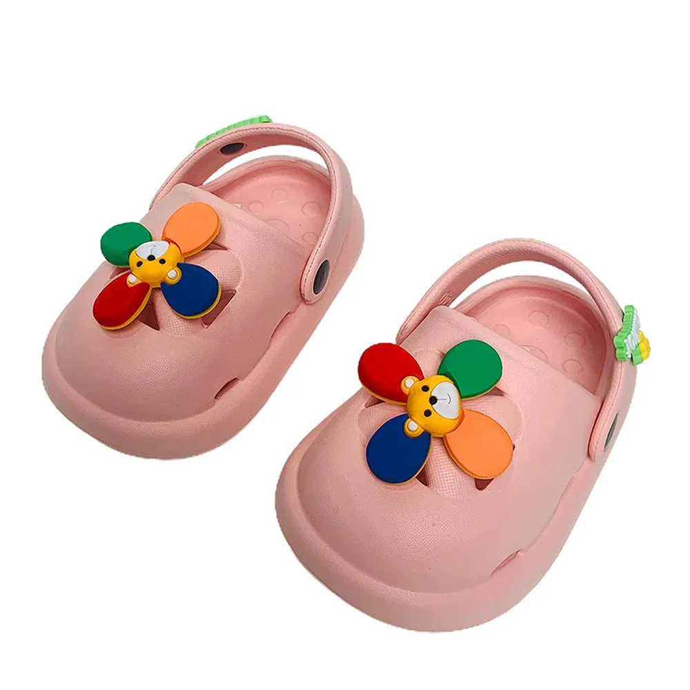 Pink Pinwheel Slip on Clogs, Summer/Monsoon all season Footwear for Toddlers & Kids