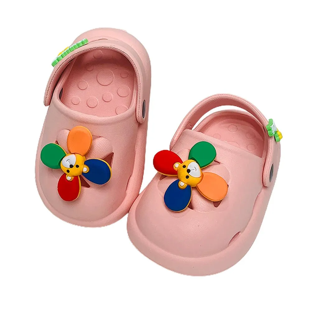 Pink Pinwheel Slip on Clogs, Summer/Monsoon all season Footwear for Toddlers & Kids