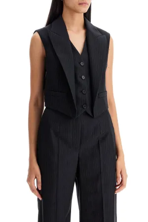 pinstriped vest with