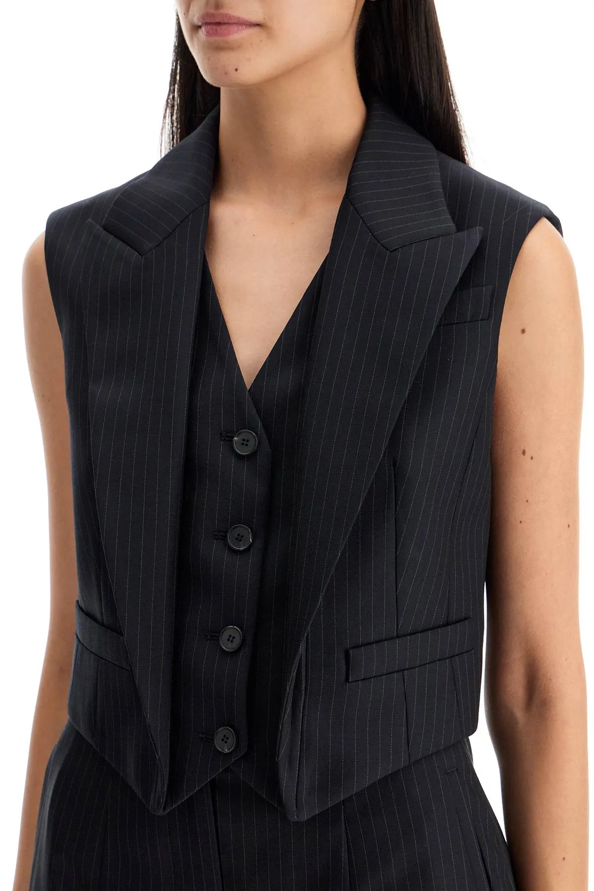 pinstriped vest with