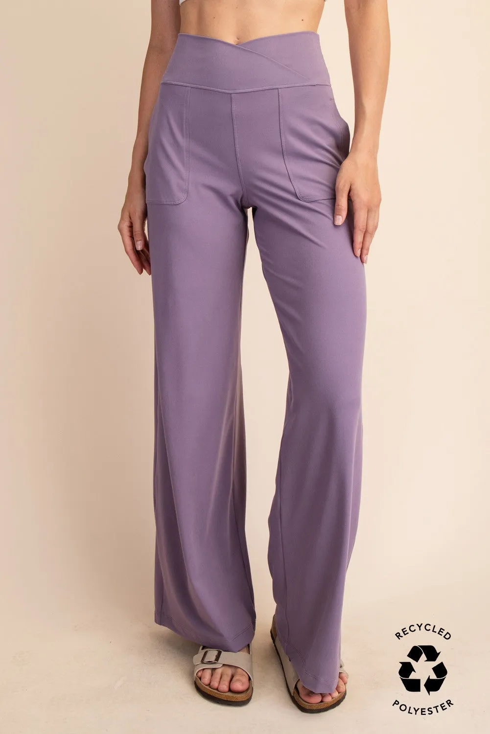 PLUS SIZE RECYCLED BUTTER V WAIST WIDE PANT