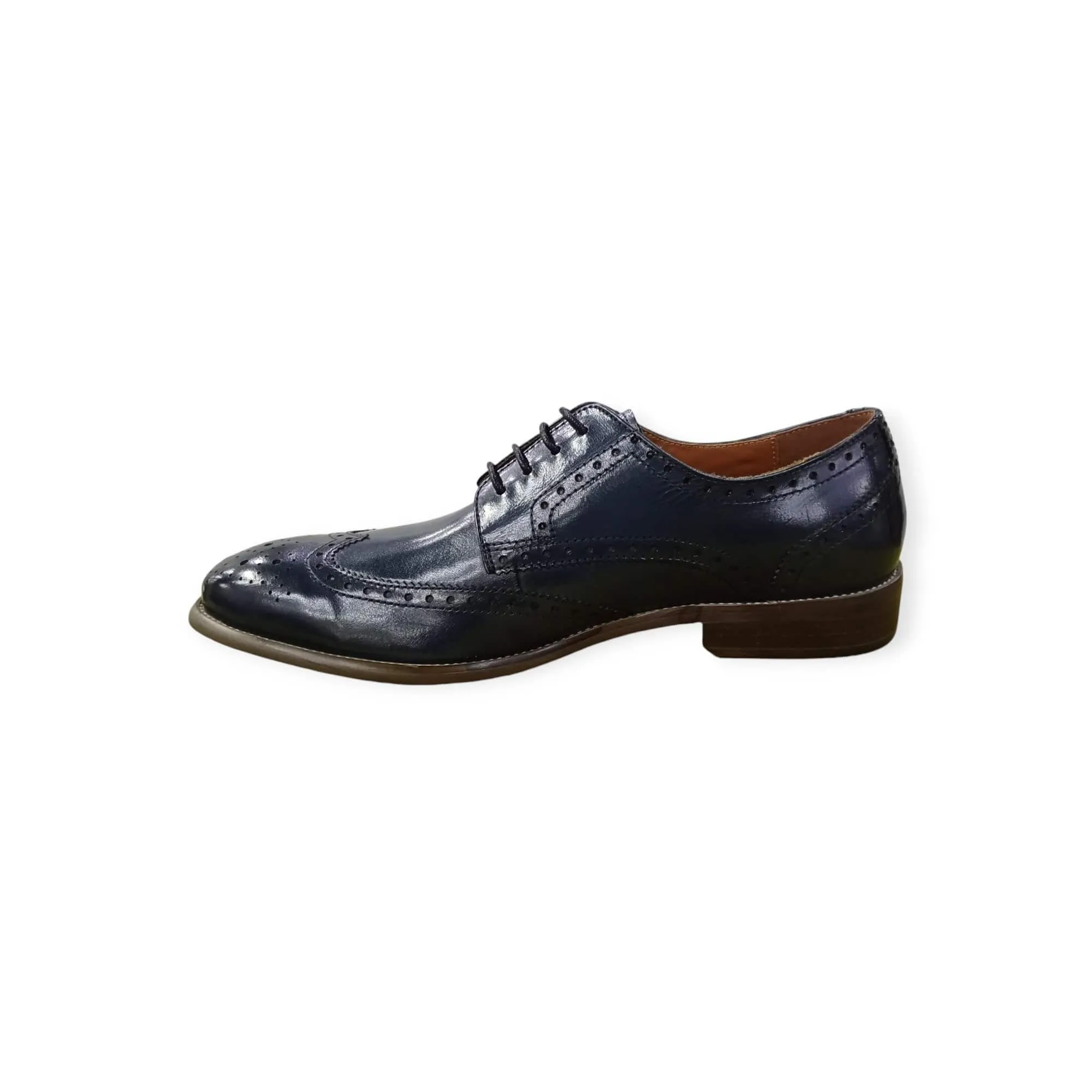 Polo Men's Brogue Wingtip Semi  Casual Navy