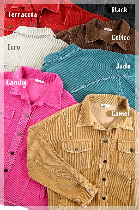Raw Edge Corduroy Jacket