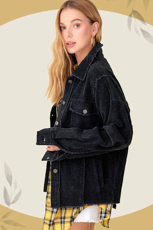 Raw Edge Corduroy Jacket