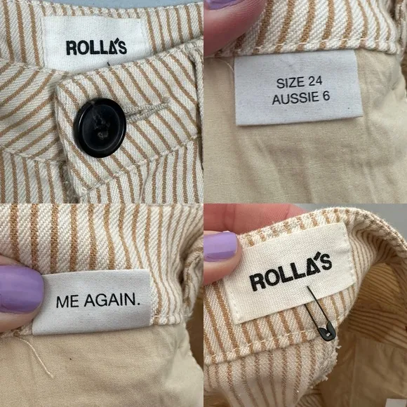 Rollas Old Mate Pant Gold Stripe Wide Leg Jeans