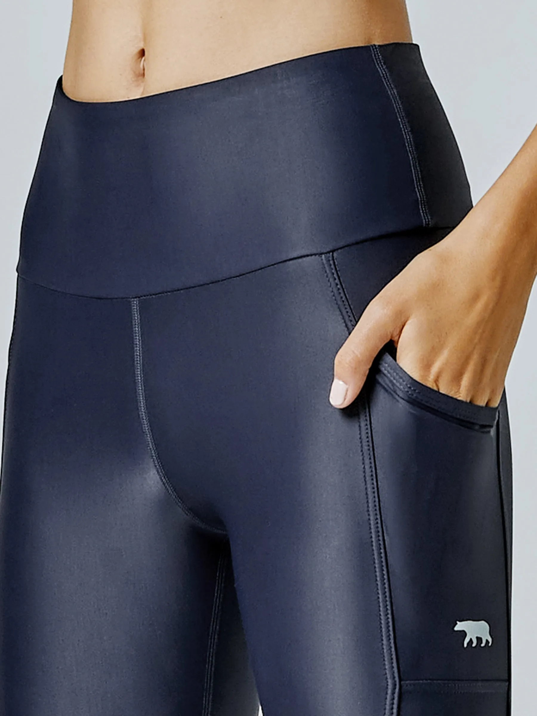 Running Bare Power Moves Ab-Waist 3/4 Tight - Crew