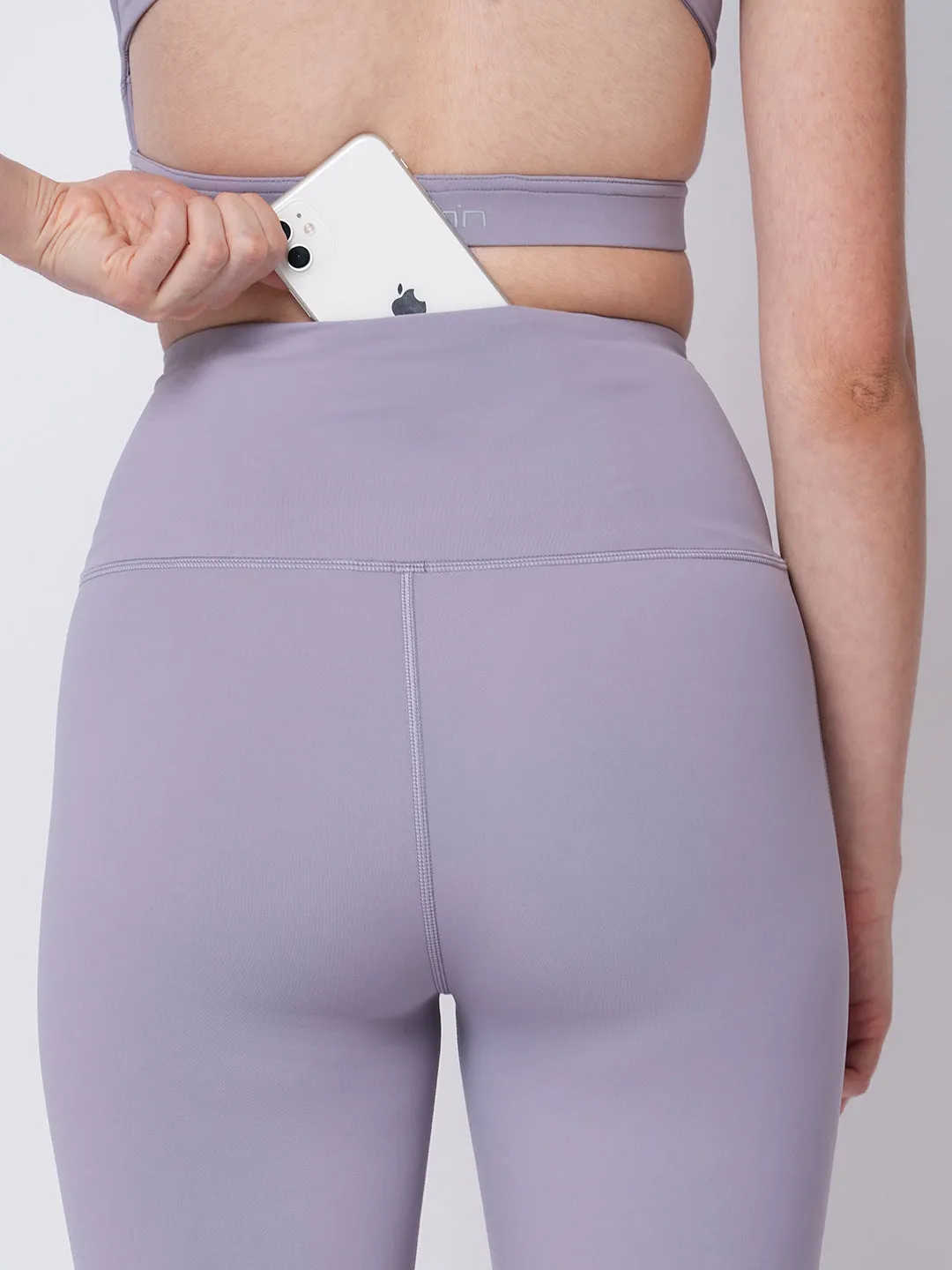 Shaping waist band lavender training tights