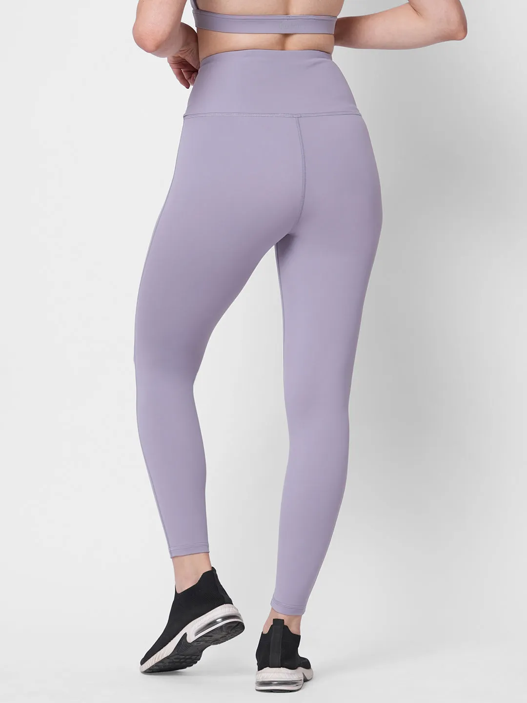 Shaping waist band lavender training tights