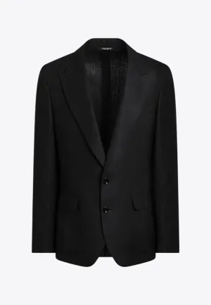 Single-Breasted Linen Blazer