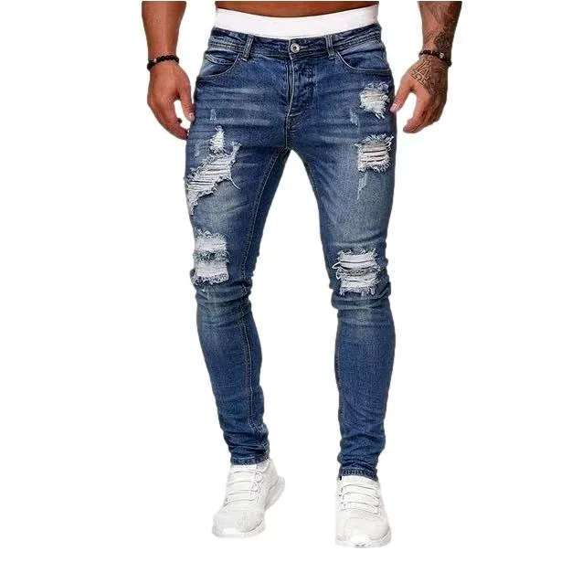 Skinny distressed jeans for men
