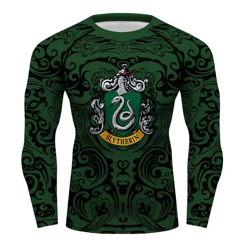 Slytherin Harry Potter Longsleeve Running Baselayer Compression Shirt