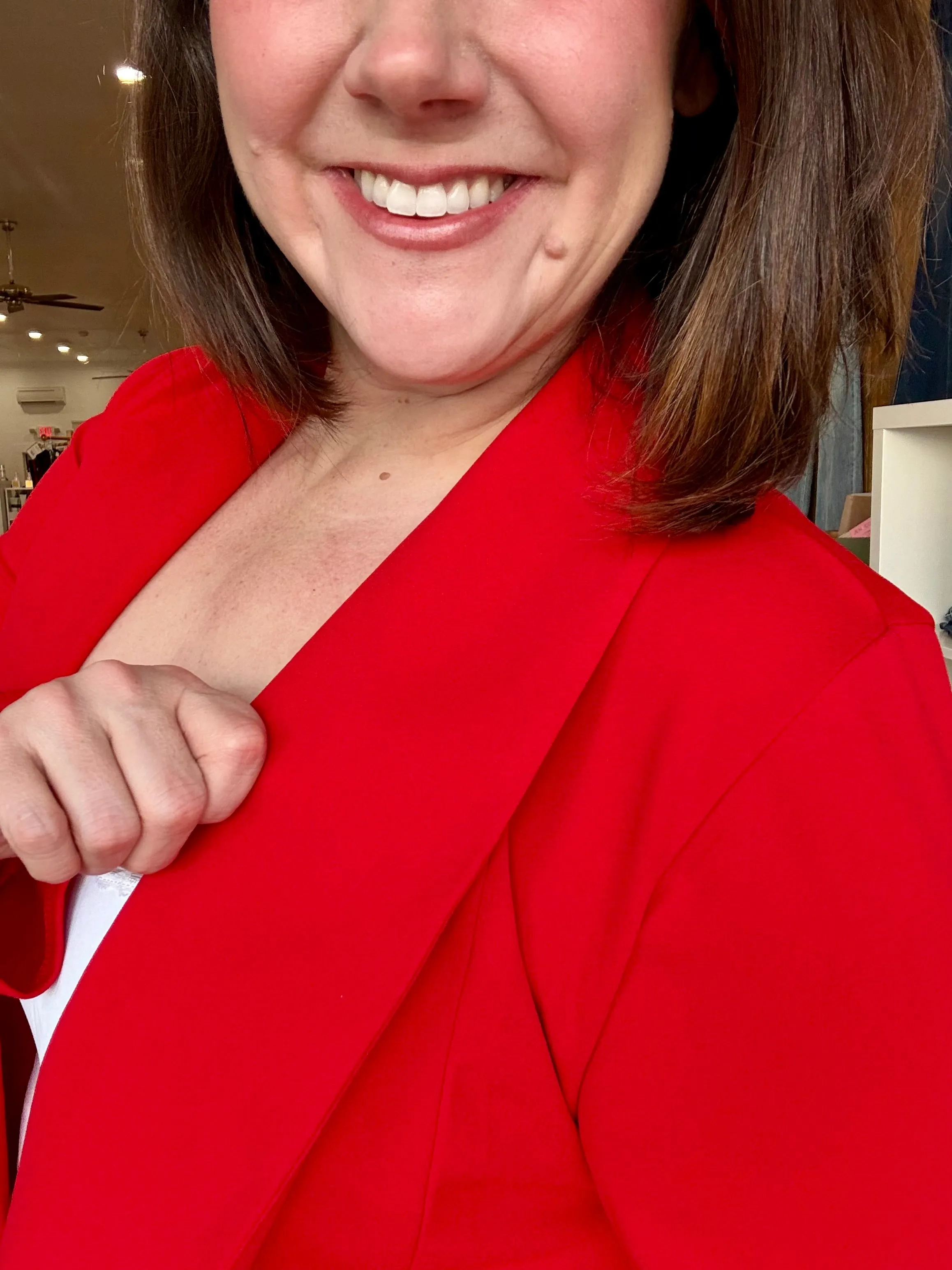 Solid Open Blazer- Red FINAL SALE