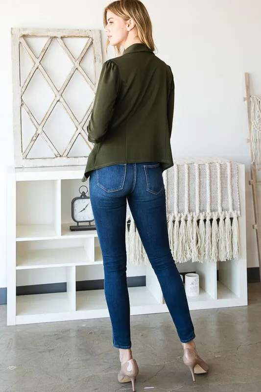 Solid Open Blazer