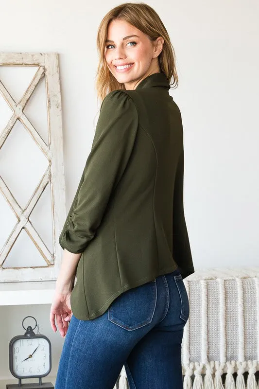 Solid Open Blazer