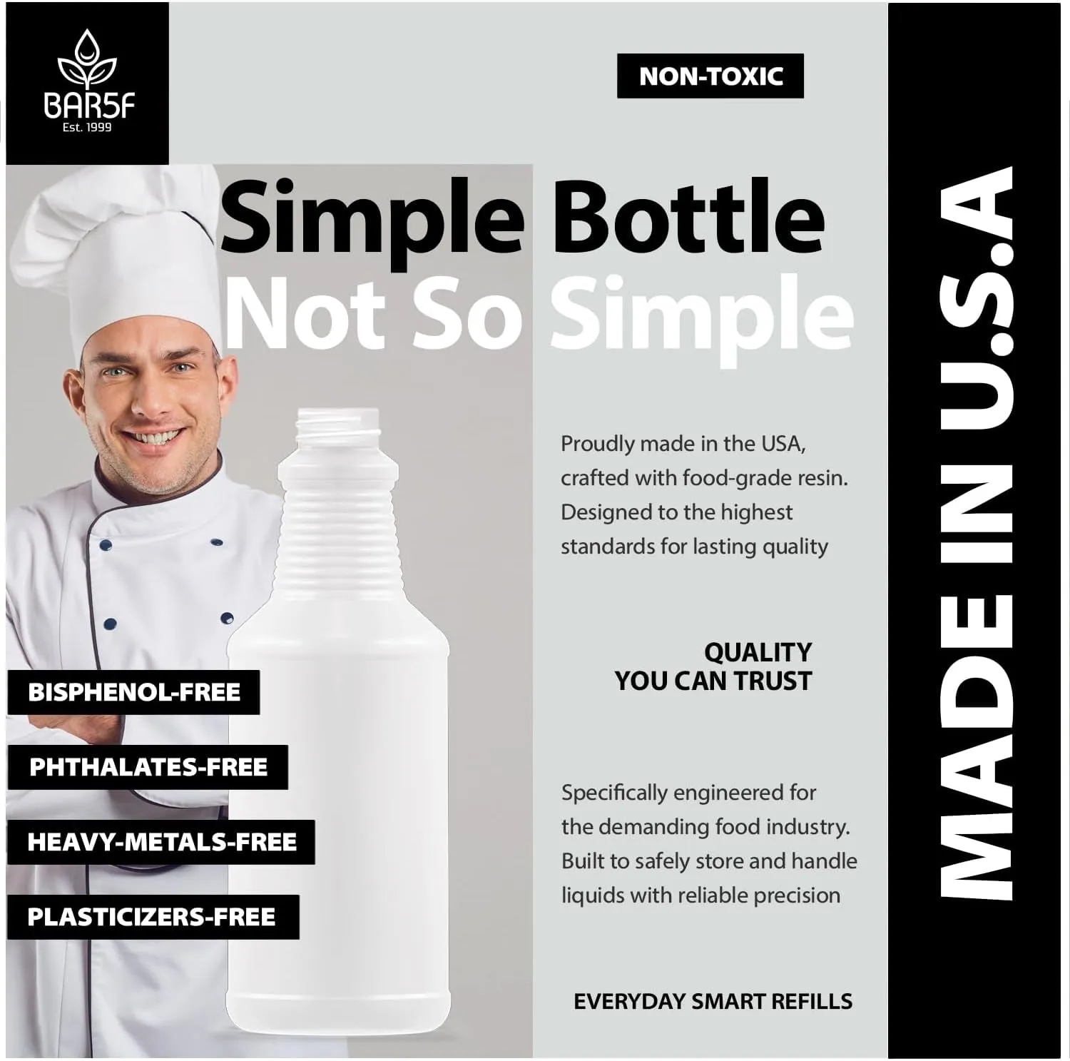 Spray Bottles (16-Ounce, 2 Pack) for BBQ Grilling Smoking & Baking Food Grade Grill Spritzer Meat Smoker Butchers Tools & Chef Gadgets