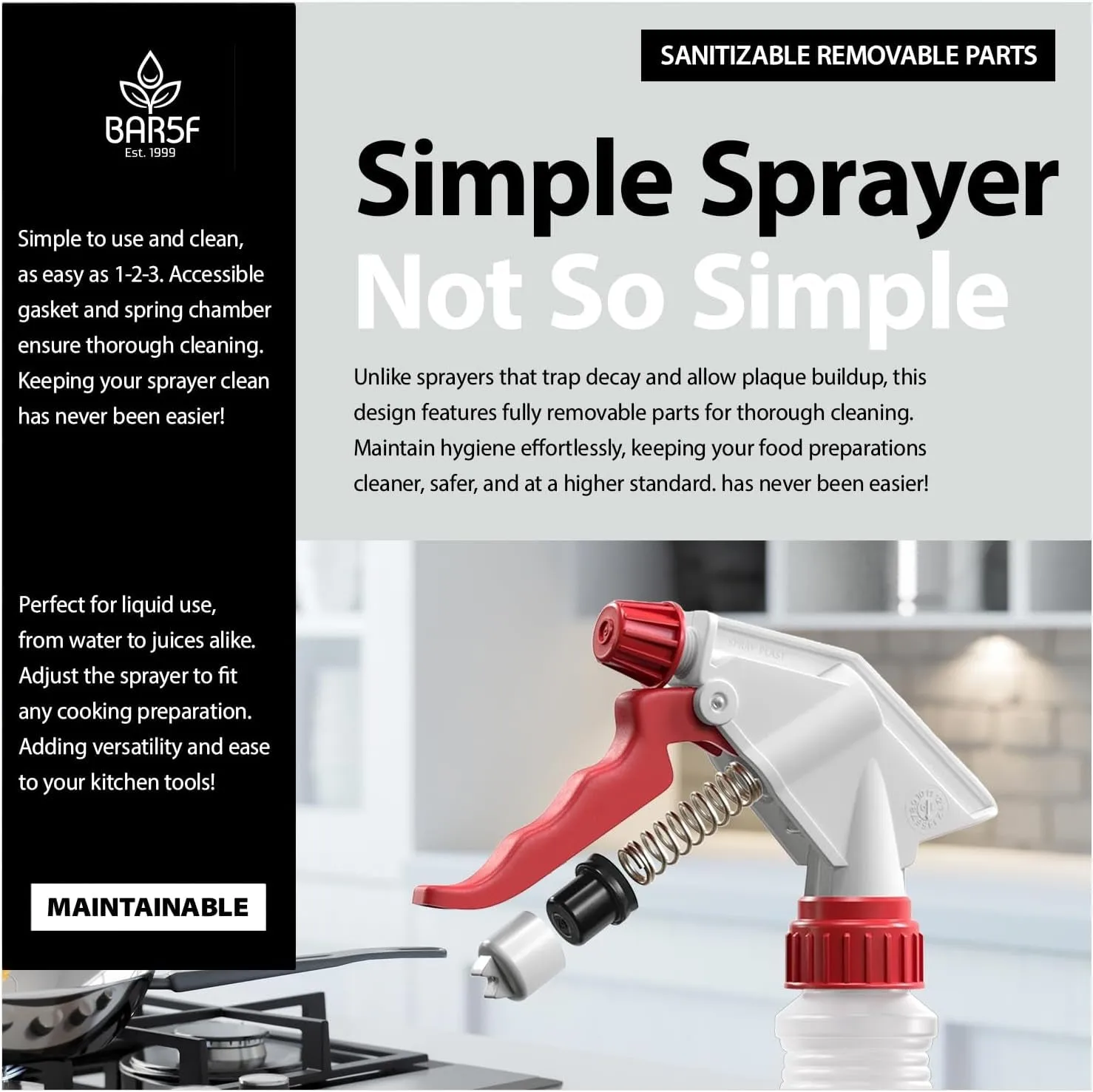 Spray Bottles (16-Ounce, 2 Pack) for BBQ Grilling Smoking & Baking Food Grade Grill Spritzer Meat Smoker Butchers Tools & Chef Gadgets