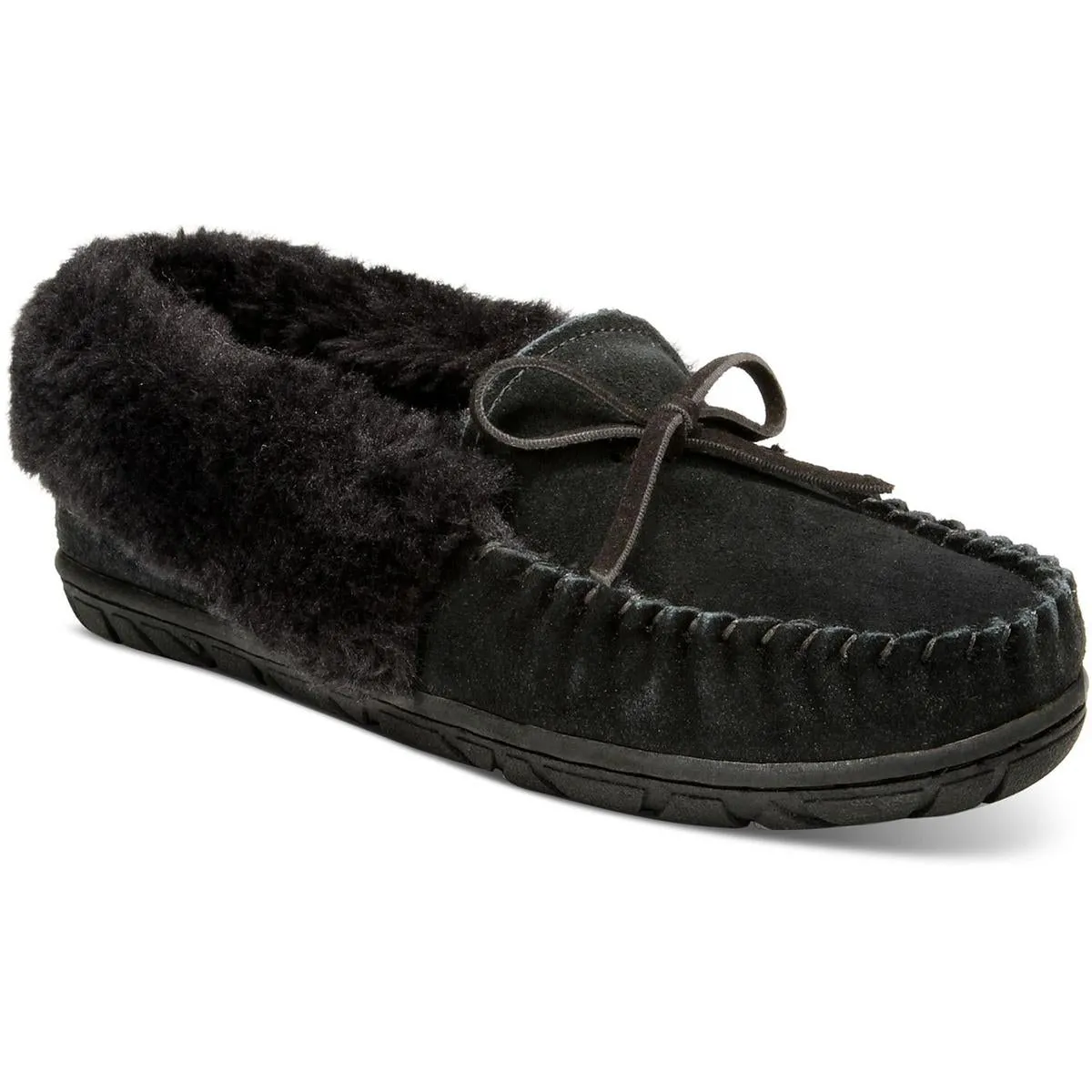 Style & Co. Womens Faux Fur Lined Suede Moccasins