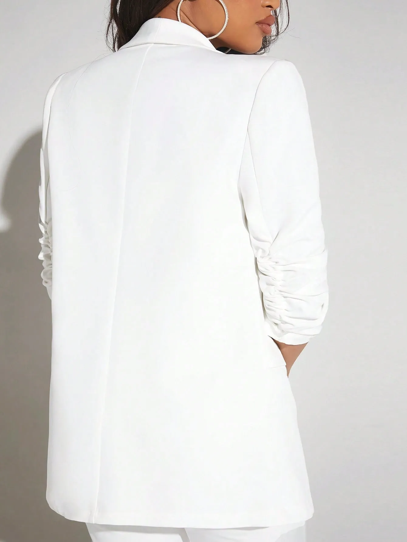 SXY Shawl Neck Open Front Blazer & Pants Suit