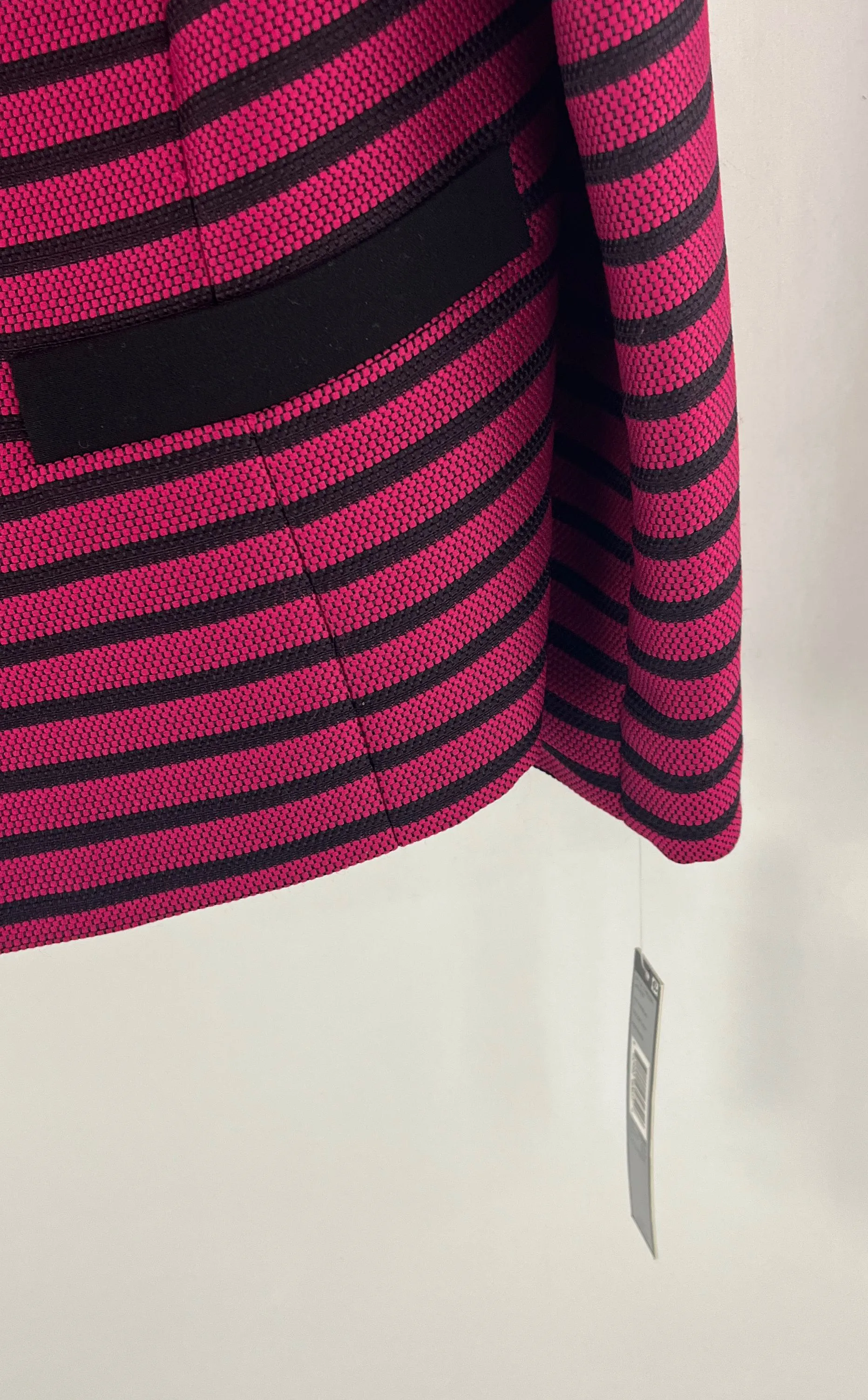 Tahari Women's Dress Jacket Blazer Pink/Black Striped Open Front NWT Size 16W